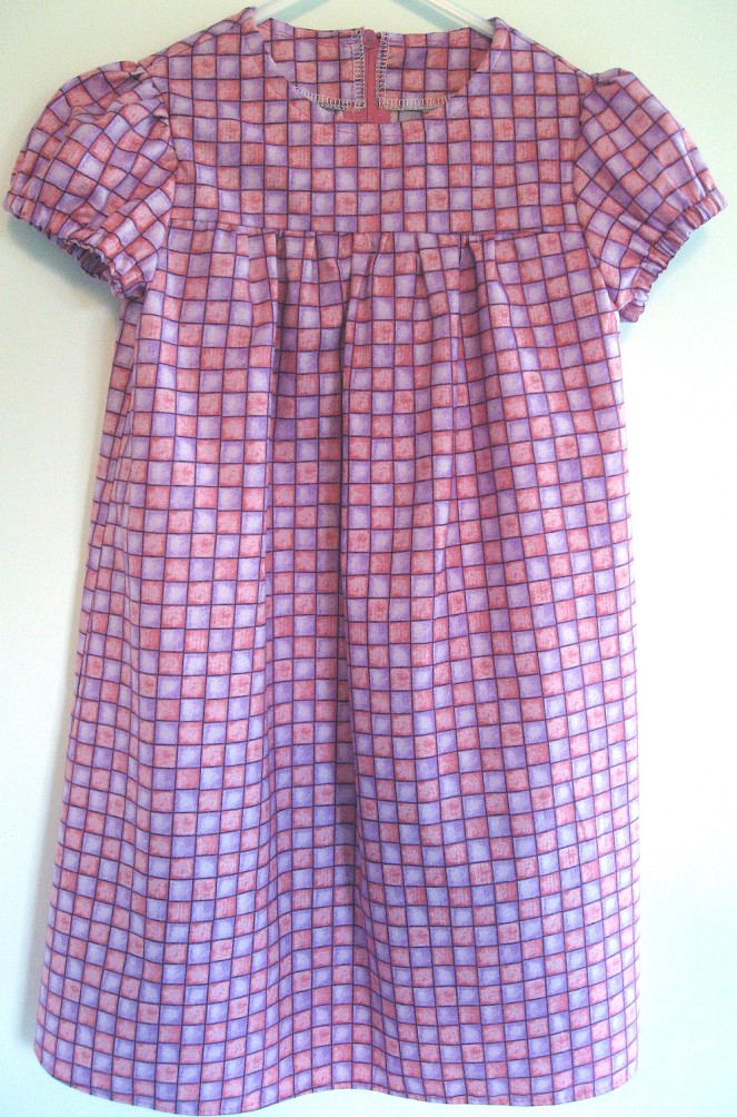 Simply Modest Dress, Pink Check Print, Size 3, whole
